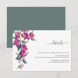 Mediterrane Bougainvillea Wedding Card Begleitkarte