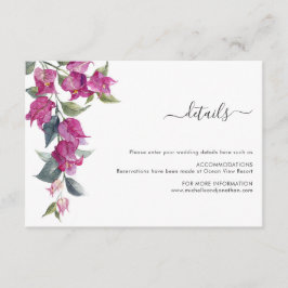 Mediterrane Bougainvillea Wedding Card Begleitkarte