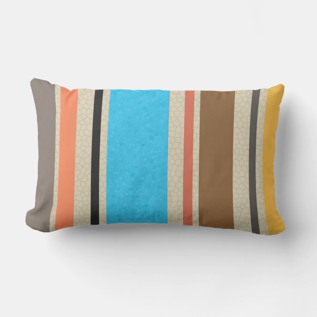 Mediterrane Farben Streifen aus festgehaltenes Gla Lendenkissen (Vorderseite)