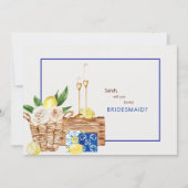 mediterrane Farben werden Sie meine Brautjungfrau Einladung (Vorderseite)