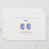 mediterrane Farben werden Sie meine Brautjungfrau Einladung (Rückseite)