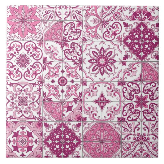 mediterrane Farbtöne/ Azulejo-Fliesen Fliese (Vorderseite)