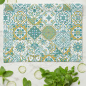 mediterrane Farbtöne/ Azulejo-Fliesen Geschirrtuch (Gefaltet)
