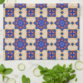 Mediterrane Fiesta - farbenfrohe Fliesenmuster Geschirrtuch (Gefaltet)
