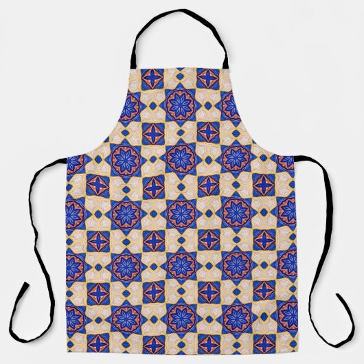Mediterrane Fiesta - farbenfrohe Fliesenmuster Schürze (Vorderseite)