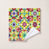 mediterrane Fliesen, alkoholfarbene Fliesen, Majol Badhandtuch Set (Waschlappen)