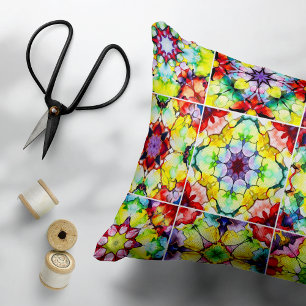 mediterrane Fliesen, alkoholfarbene Fliesen, Majol Dekokissen