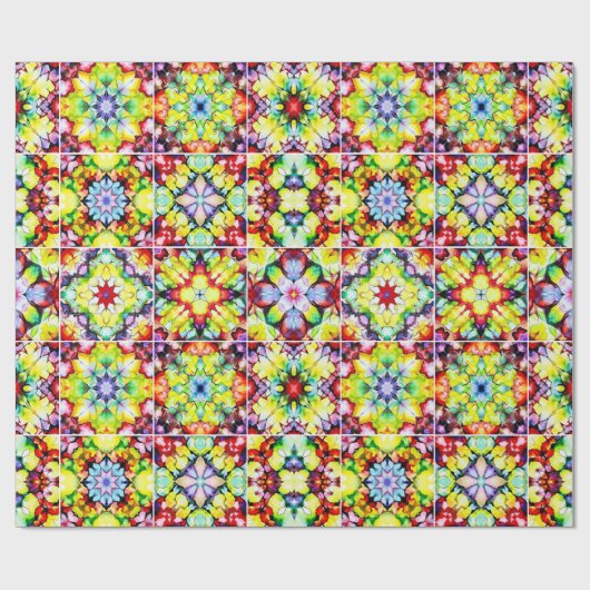 mediterrane Fliesen, alkoholfarbene Fliesen, Majol Geschenkpapier (Flach)