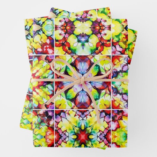 mediterrane Fliesen, alkoholfarbene Fliesen, Majol Geschenkpapier Set (Beispiel)