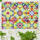 mediterrane Fliesen, alkoholfarbene Fliesen, Majol Geschirrtuch (Gefaltet)