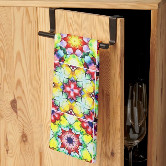 mediterrane Fliesen, alkoholfarbene Fliesen, Majol Geschirrtuch (Drittel gefaltet)