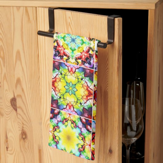 mediterrane Fliesen, alkoholfarbene Fliesen, Majol Geschirrtuch (Drittel gefaltet)