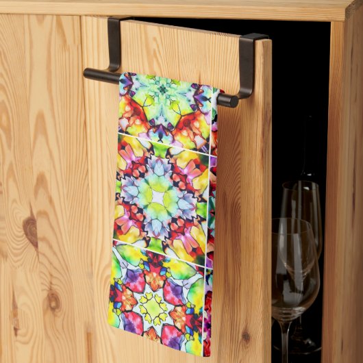 mediterrane Fliesen, alkoholfarbene Fliesen, Majol Geschirrtuch (Drittel gefaltet)