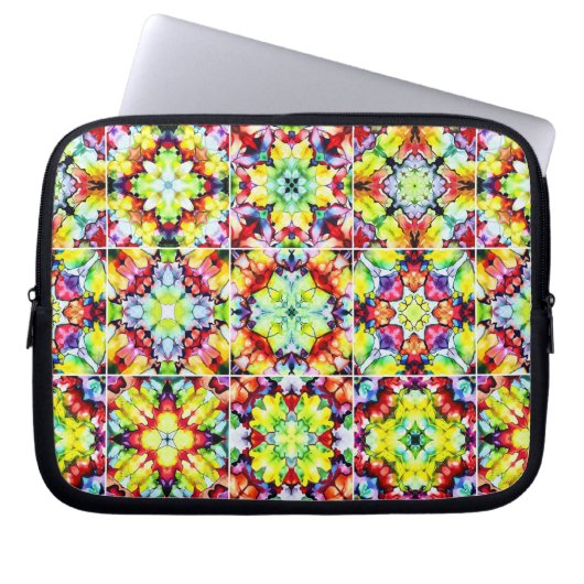 mediterrane Fliesen, alkoholfarbene Fliesen, Majol Laptopschutzhülle (Vorderseite)
