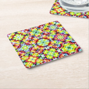 mediterrane Fliesen, alkoholfarbene Fliesen, Majol Rechteckiger Pappuntersetzer