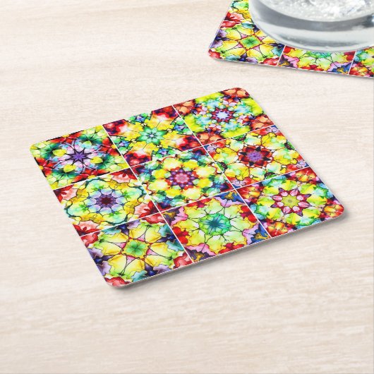 mediterrane Fliesen, alkoholfarbene Fliesen, Majol Rechteckiger Pappuntersetzer (angewinkelt)