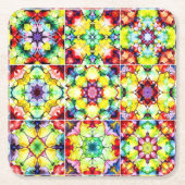 mediterrane Fliesen, alkoholfarbene Fliesen, Majol Rechteckiger Pappuntersetzer (Vorderseite)