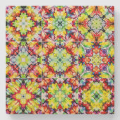 mediterrane Fliesen, alkoholfarbene Fliesen, Majol Steinuntersetzer (Vorderseite)