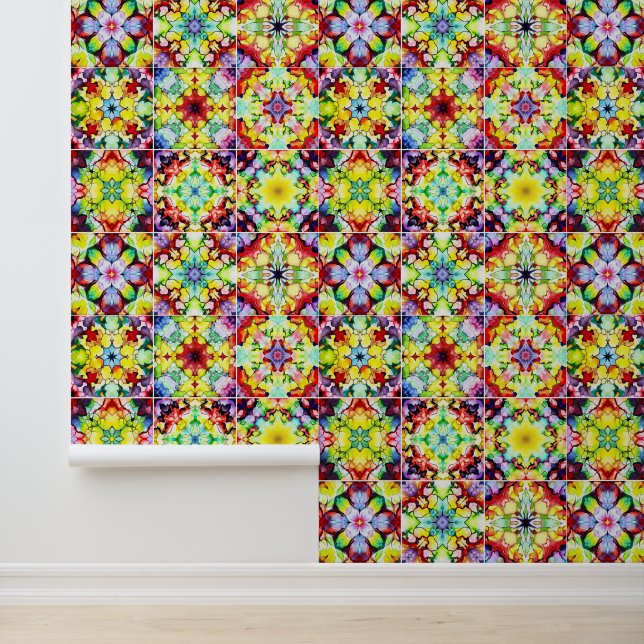 mediterrane Fliesen, alkoholfarbene Fliesen, Majol Tapete (Anwendung)