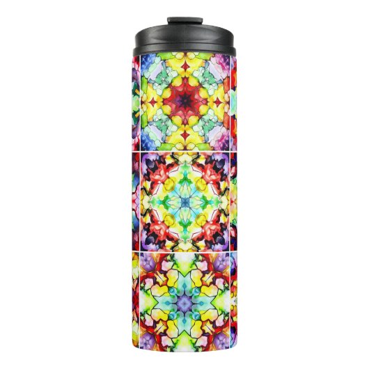 mediterrane Fliesen, alkoholfarbene Fliesen, Majol Thermosbecher (Vorderseite)