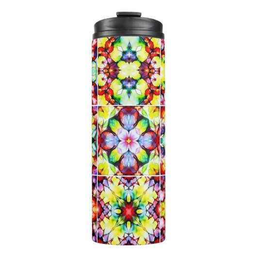 mediterrane Fliesen, alkoholfarbene Fliesen, Majol Thermosbecher (Vorderseite)