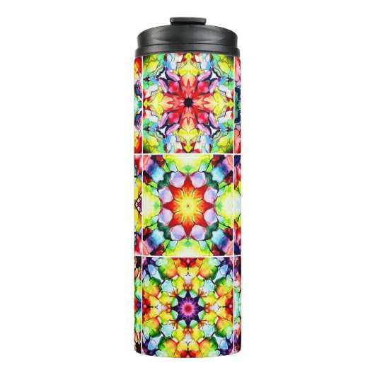 mediterrane Fliesen, alkoholfarbene Fliesen, Majol Thermosbecher (Vorderseite)