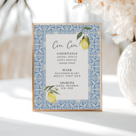 Mediterrane Fliesen Amalfi Capri Bar Menu Poster