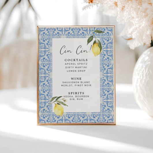 Mediterrane Fliesen Amalfi Capri Bar Menu Poster