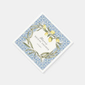 Mediterrane Fliesen Amalfi Capri Brautparty Serviette (Ecke)