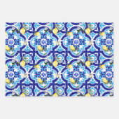 mediterrane Fliesen, blaue Fliesen, Zitrone, Geschenkpapier Set (Vorderseite 3)