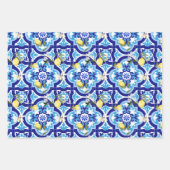 mediterrane Fliesen, blaue Fliesen, Zitrone, Geschenkpapier Set (Vorderseite 2)