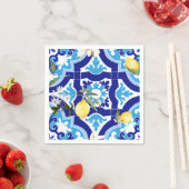 mediterrane Fliesen, blaue Fliesen, Zitrone, Serviette (Beispiel)