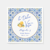 Mediterrane Fliesen Italienisches Sommer-Brautpart Serviette (Vorderseite)