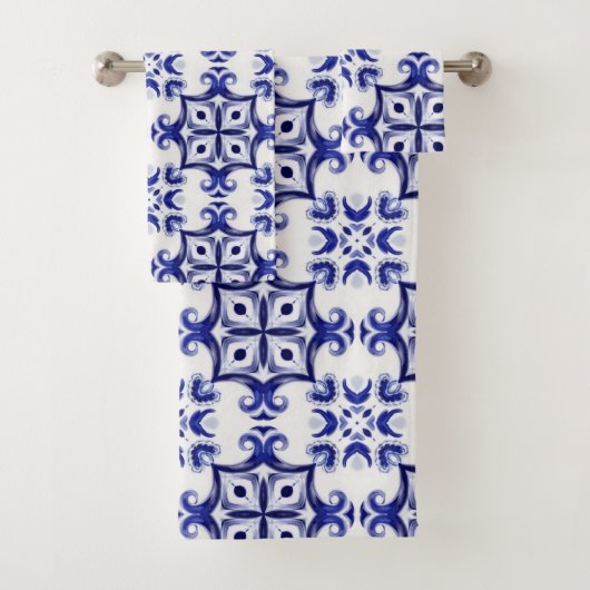 mediterrane Fliesen, Majolika, sizilianisch, Badhandtuch Set (Insitu)