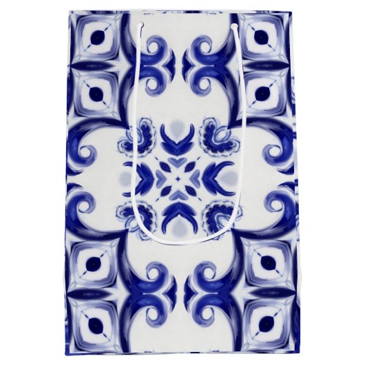 mediterrane Fliesen, Majolika, sizilianisch, Mittlere Geschenktüte (Rückseite)