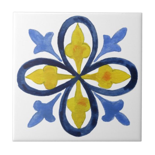 Mediterrane Fliesen, Majolika, sizilianischer S Fliese (Vorderseite)