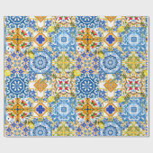 mediterrane Fliesen, Majolika, sizilianischer Stil Geschenkpapier (Flach)