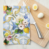 mediterrane Fliesen, Majolika, sizilianischer Stil Geschirrtuch (Viertel Falte)