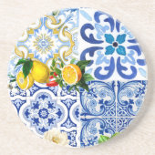 mediterrane Fliesen, Majolika, sizilianischer Stil Getränkeuntersetzer (Vorne)