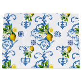 mediterrane Fliesen, Majolika, sizilianischer Stil Große Geschenktüte (Vorderseite)