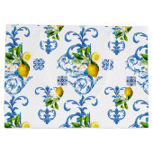 mediterrane Fliesen, Majolika, sizilianischer Stil Große Geschenktüte (Rückseite)