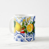 mediterrane Fliesen, Majolika, sizilianischer Stil Kaffeetasse (Vorderseite Links)