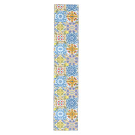 mediterrane Fliesen, Majolika, sizilianischer Stil Mittelgroßer Tischläufer