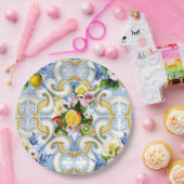 mediterrane Fliesen, Majolika, sizilianischer Stil Pappteller (Party)