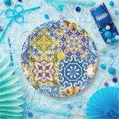 mediterrane Fliesen, Majolika, sizilianischer Stil Pappteller (Party)