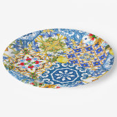 mediterrane Fliesen, Majolika, sizilianischer Stil Pappteller (Schrägansicht)