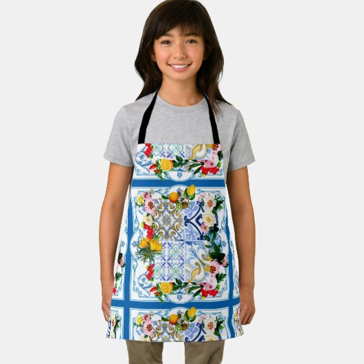 mediterrane Fliesen, Majolika, sizilianischer Stil Schürze (Insitu)