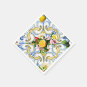 mediterrane Fliesen, Majolika, sizilianischer Stil Serviette (Ecke)