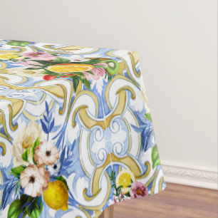 mediterrane Fliesen, Majolika, sizilianischer Stil Tischdecke