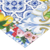 mediterrane Fliesen, Majolika, sizilianischer Stil Tischdecke (Schrägansicht)